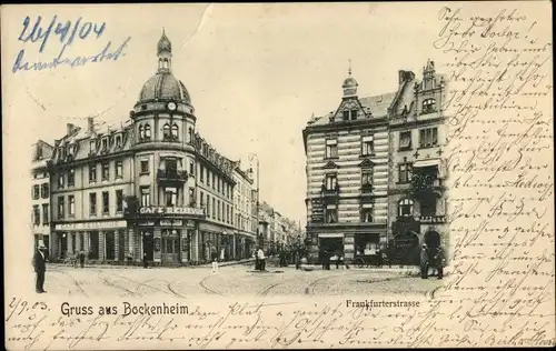 Ak Bockenheim Frankfurt am Main, Frankfurterstraße, Cafe Bellevue