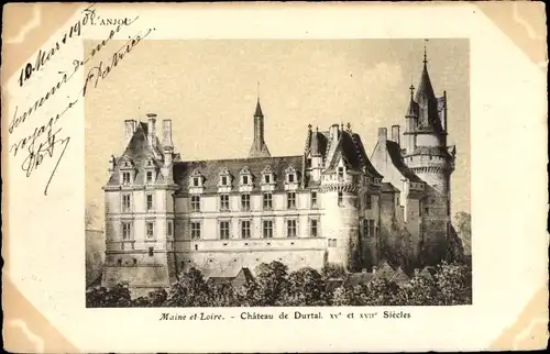 Ak Durtal Maine et Loire, Château historique du XVe et XVII siècle