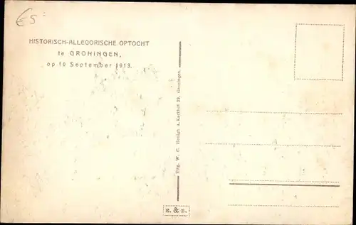 Ak Groningen Niederlande, Historisch-allegorische Optocht, 10. September 1913, Festzug, Kavallerie