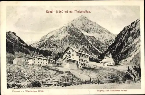 Ak Ranalt Neustift im Stubaital in Tirol, Maierspitze, Zugang zur Dresdner Hütte