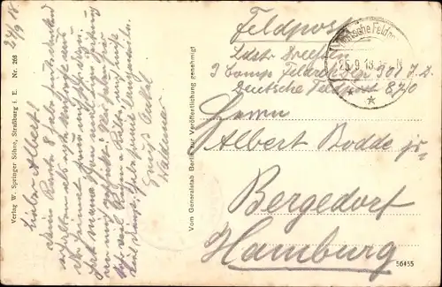 Ak Vosges Frankreich, Französisches Vogesendorf im Kampfgebiet