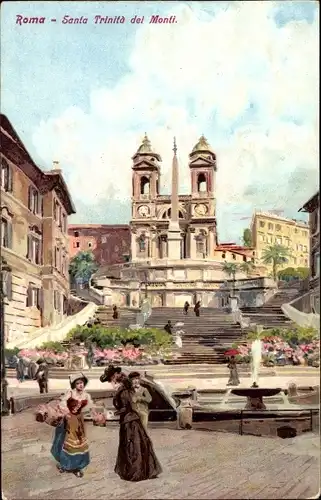 Ak Roma Rom Lazio, Santa Trinita del Monti