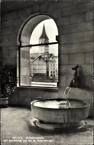 Ak Zürich Stadt Schweiz, Heimhaushalle, St. Peterskirche