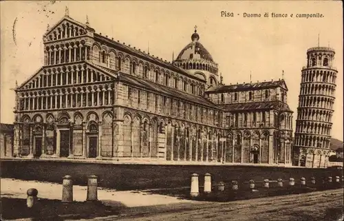 Ak Pisa Toscana, Duomo di fianco et campanile