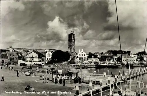 Ak Terschelling Friesland Niederlande, Gezicht op West met Brandaris