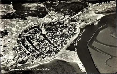 Ak West Terschelling Friesland Niederlande, Panorama, Luftbild