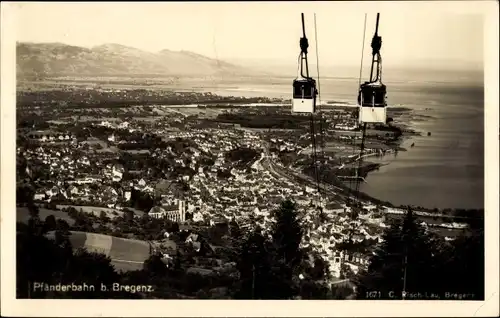 Ak Bregenz am Bodensee Vorarlberg, Pfänderbahn, Panorama vom Ort