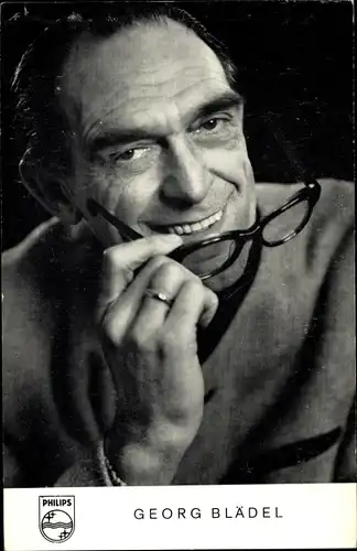 Ak Sänger und Schauspieler Georg Blädel, Portrait, Brille, Philips Schallplatten