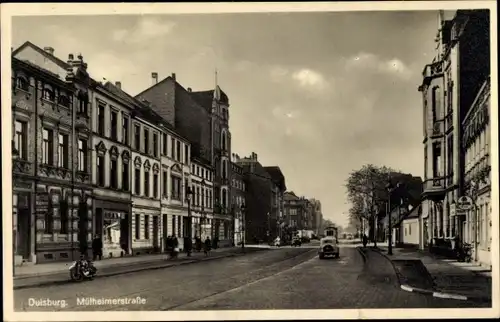 Ak Duisburg im Ruhrgebiet, Mülheimer Straße