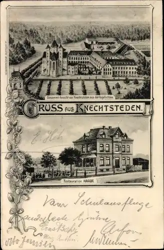 Ak Dormagen am Niederrhein, Kloster Knechtsteden, Gesamtansicht, Restauration Haardt
