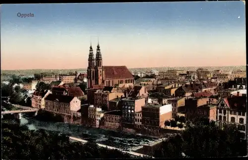 Ak Opole Oppeln Schlesien, Blick auf den Ort, Kirche