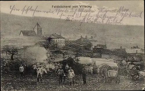 Ak Villecey Meurthe et Moselle, Deutsche Feldbäckerei, 1. WK