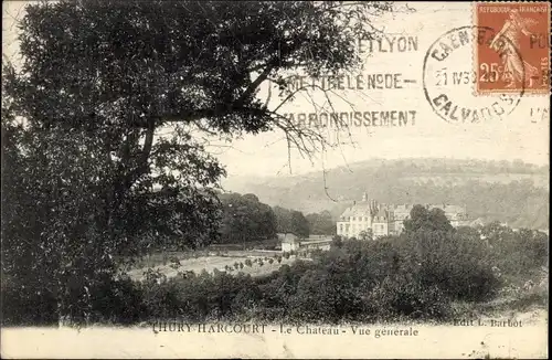 Ak Thury Harcourt Calvados, Le Chateau, vue generale