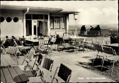 Ak Gera in Thüringen, Am Terrassencafé