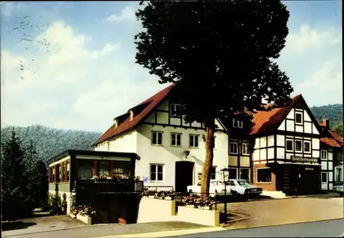 Ak Glashütte Schieder Schwalenberg in Lippe, Gasthof zur Herlingsburg
