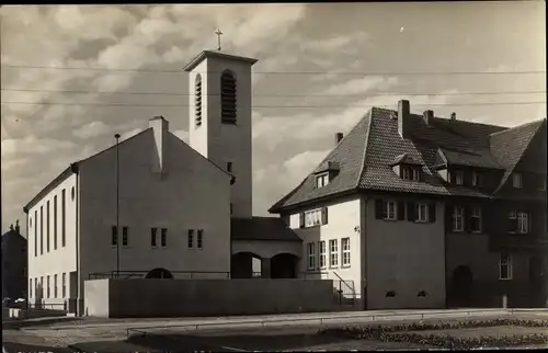 Foto Ak Hattersheim am Main, Ev. Kirche