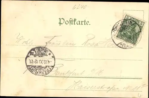 Ak Königstein im Taunus, Teilansicht, Burg