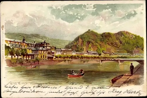 Litho Bad Ems an der Lahn, Kurhaus, Bäderlei