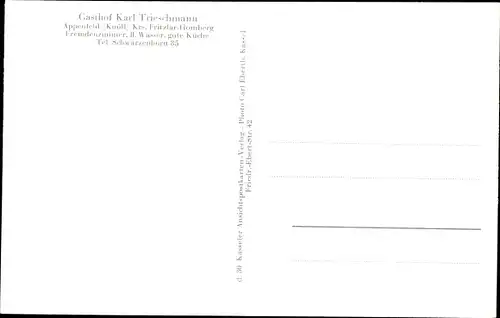 Ak Appenfeld Knüllwald Hessen, Gaststätte Pension, Inh. Karl Trieschmann, Aschenberg