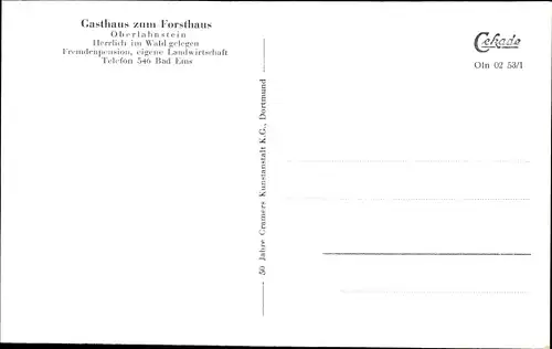 Ak Oberlahnstein Lahnstein am Rhein, Gasthaus zum Forsthaus
