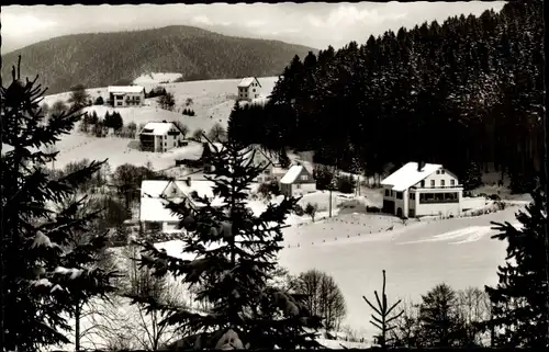 Ak Stryck Willingen Upland in Hessen, Café zum Paradies, Winter, Wald