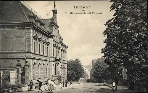 Ak Lüdenscheid im Märkischen Kreis, Große Altenaer Straße mit Postamt