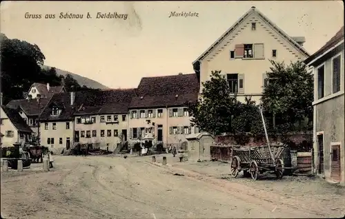 Ak Schönau im Odenwald, Marktplatz