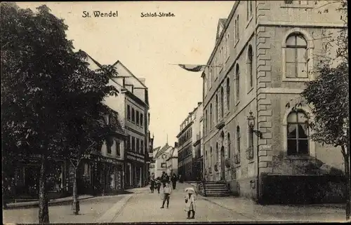 Ak Sankt Wendel im Saarland, Schloss Straße, Geschäfte