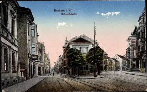 Ak Bochum im Ruhrgebiet, Bahnhofstraße