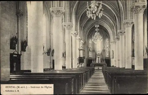 Ak Durtal Maine et Loire, Intérieur de l' Église