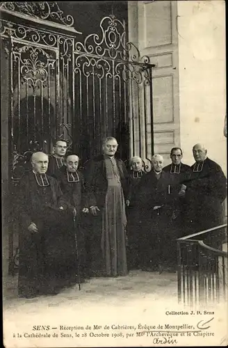 Ak Sens Yonne, Reception de Mmgr de Cabrieres, Eveque de Montpellier a la Cathedrale