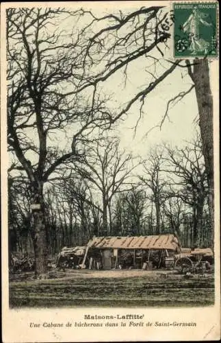 Ak Saint Germain Yvelines, Maisons Laffitte, Une Cabane de bucherons dans la Foret