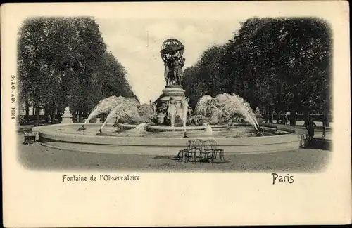 Ak Paris VI, Fontaine de l'Observatoire, Fontaine des Quatre-Parties-du-Monde