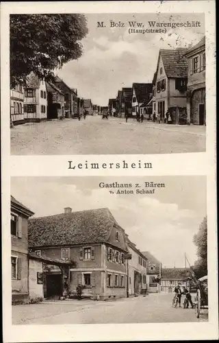 Ak Leimersheim in der Pfalz, Hauptstraße, Geschäftshaus, Gasthaus zum Bären