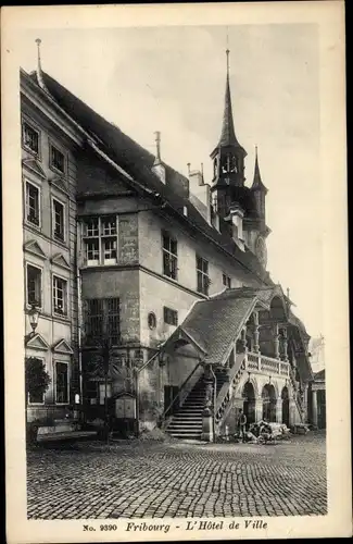 Ak Fribourg Freiburg Stadt Schweiz, L'Hotel de Ville