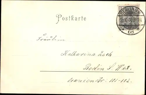 Präge Litho Glückwunsch Neujahr, Kleeblätter, Münze