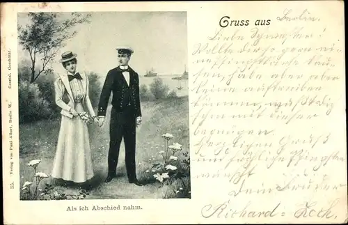 Ak Als ich Abschied nahm, Seemann, Frau, Soldatenliebe