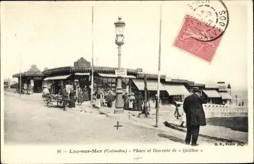 Ak Luc sur Mer Calvados, Phare et Descente de Quilhoc