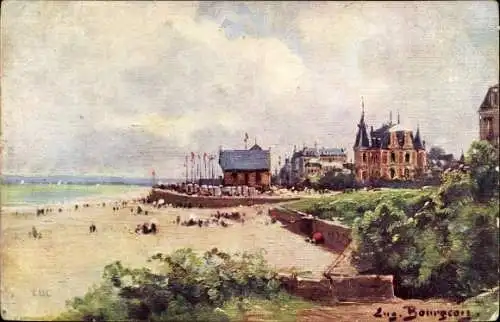 Künstler Ak Bourgeois, E., Luc sur Mer Calvados, Strandpanorama, Villen