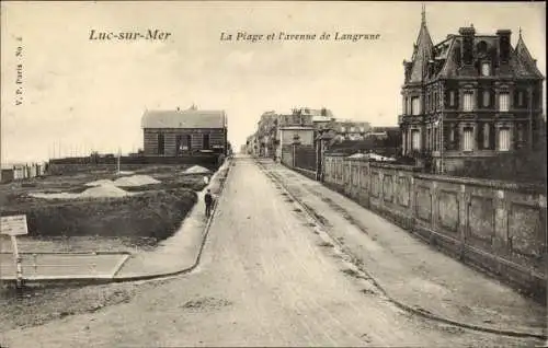 Ak Luc sur Mer Calvados, La Plage et l' avenue de Langrune