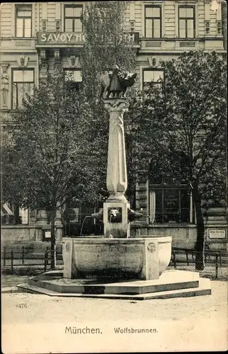 Ak München Bayern, Wolfsbrunnen