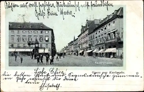 Ak Karlsruhe in Baden, Kaiserstraße