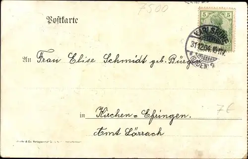 Ak Karlsruhe in Baden, Kaiserstraße