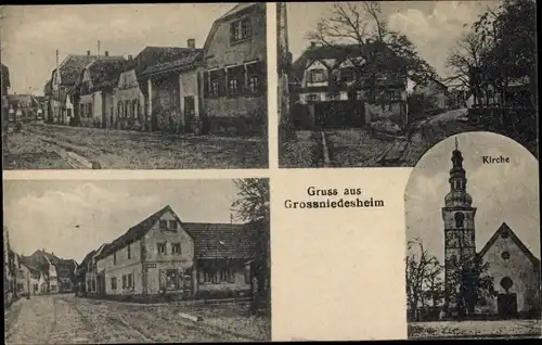 Ak Großniedesheim Rheinland Pfalz, Kirche, Ortsansichten