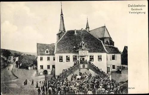 Ak Deidesheim in der Pfalz, Geisbock Versteigerung, Rathaus