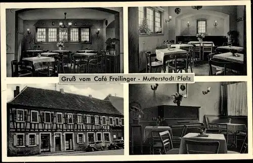 Ak Mutterstadt in der Pfalz, Café Freilinger, Konditorei, Weinstube, Innenansicht