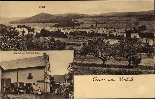 Ak Winkels Mengerskirchen im Westerwald, Wirtschaft, Totalansicht der Ortschaft