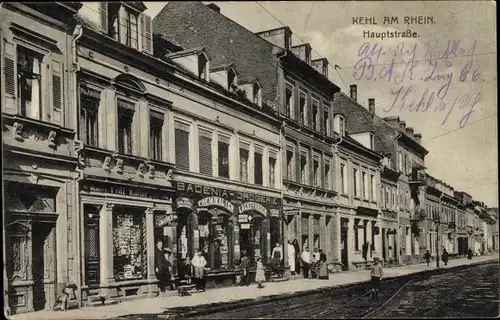 Ak Kehl am Rhein, Hauptstraße, Badenia Drogerie, Handlung