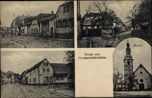 Ak Großniedesheim Rheinland Pfalz, Kirche, Ortsansichten