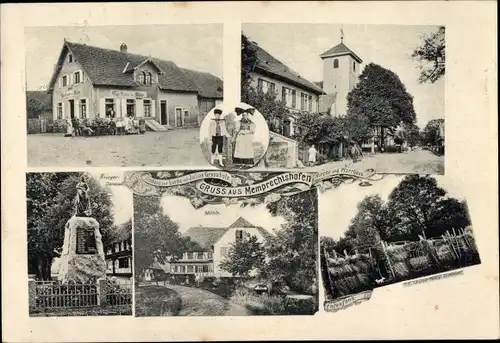 Ak Memprechtshofen Rheinau in Baden, Kirche, Pfarrhaus, Kriegerdenkmal, Gasthaus
